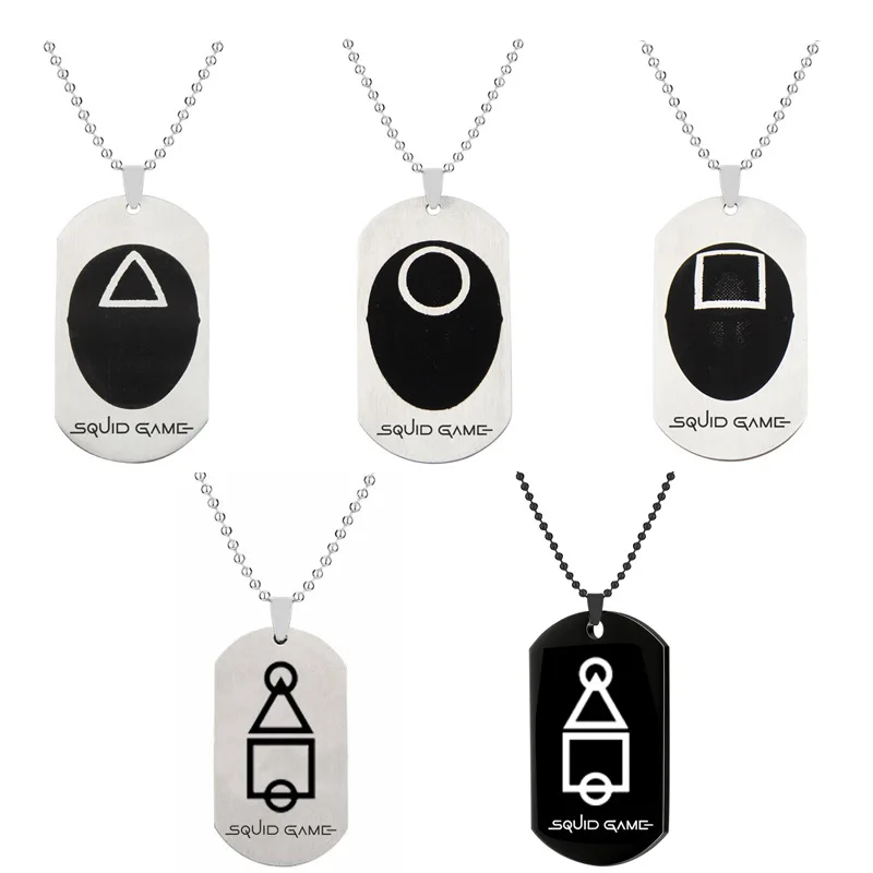 

Korean jewelry popular film and television surrounding Squid Game chain stainless steel jewelry administrator necklace, Picture shows