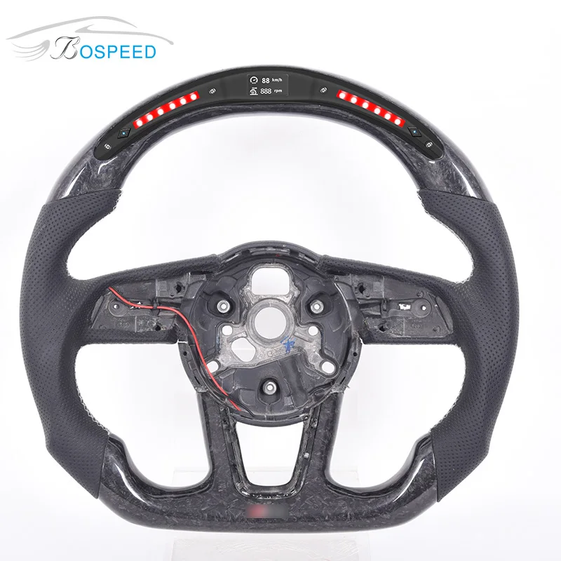 

Car Steering Wheel for Audi Q3 Q5 Q7 Q8 Perforated Leather Carbon Fiber Forged Led Car Steering Wheel, Customized color
