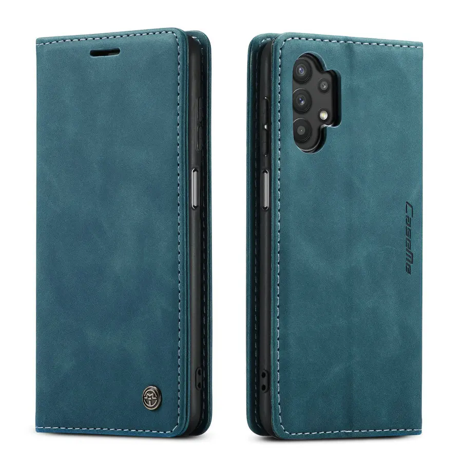 

CaseMe A32 Leather Case for Samsung A32 S21 With 2 Cards Slot Holder Retro Design for OPPO Reno 5 Pro Find X3 Neo Wallet Case, Coffee, brown, red, blue, black