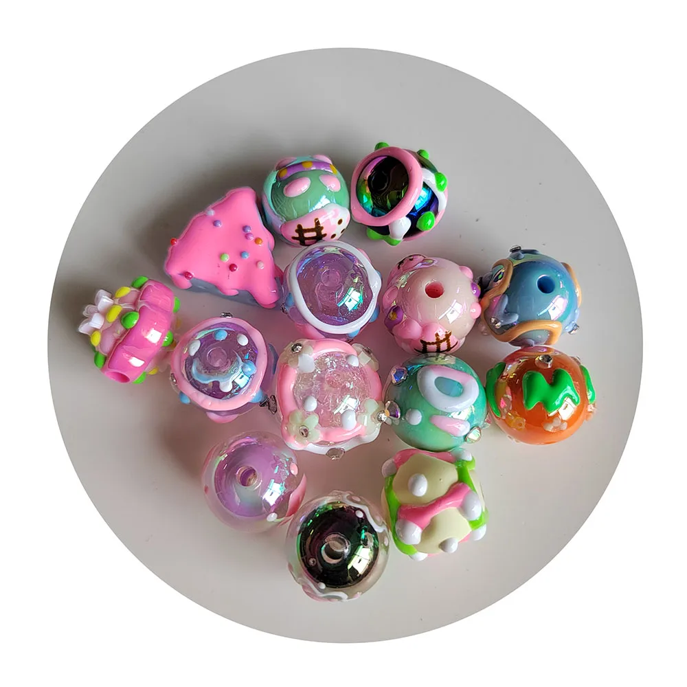 

Hand Painted Acrylic Beads For DIY Bracelet Making