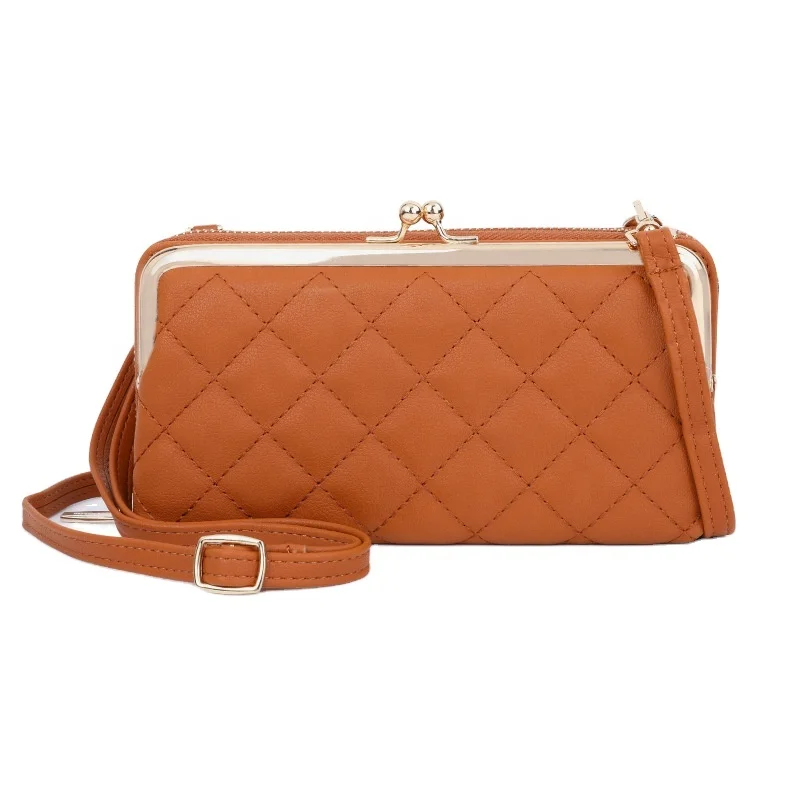 

OEM custom fashionable colorful ladies wallet mini leather crossbody mobile phone bags, Customized