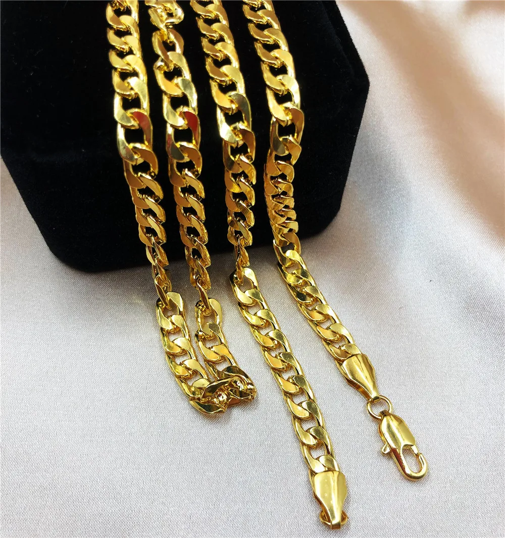 

2020 fashion jewelry18K Gold-plated Hiphop necklace men 6MM sideways NK wholesale Cuban chain