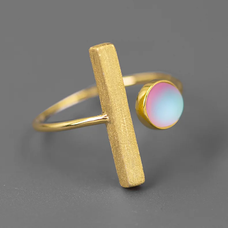 

925 Sterling Silver Geometric Shape Adjustable Ring