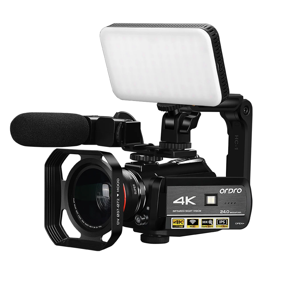 

Night Vision 30X Digital Zoom WiFi Camcorder Video Camera UHD 4K professional Camcorder ORDRO AC3