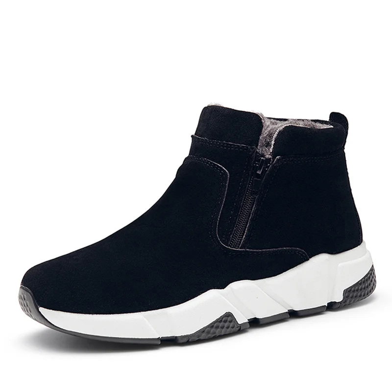

Wholesale New Trend Winter Sports Cotton Plus Velvet Thick Solid Color Round Toe Casual Men's Snow Boots