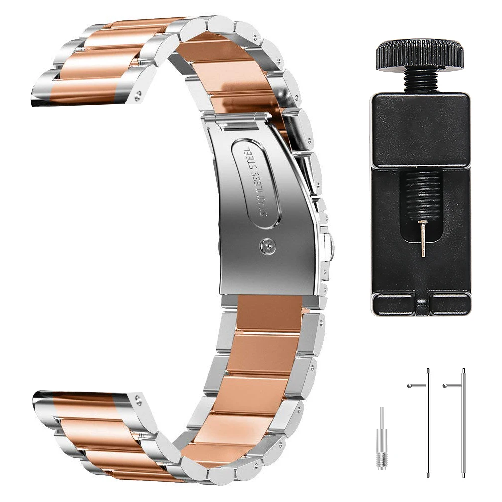 OULUCCI 22mm Stainless Steel Band  metal Strap Bands for Samsung S3/Galaxy 46mm For Huawei Watch GT Active 46mm GT 2 watch bands