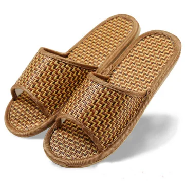 

bamboo rattan spring summer lovers skidproof home indoor wooden floor men and women cool slippers, As pictures