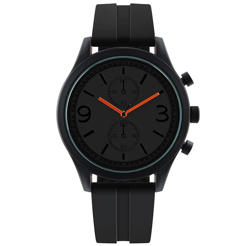 

Japan Movt Quartz Branded Watch Custom stainless steel case back water resistant silicone watch wholesale price, Black