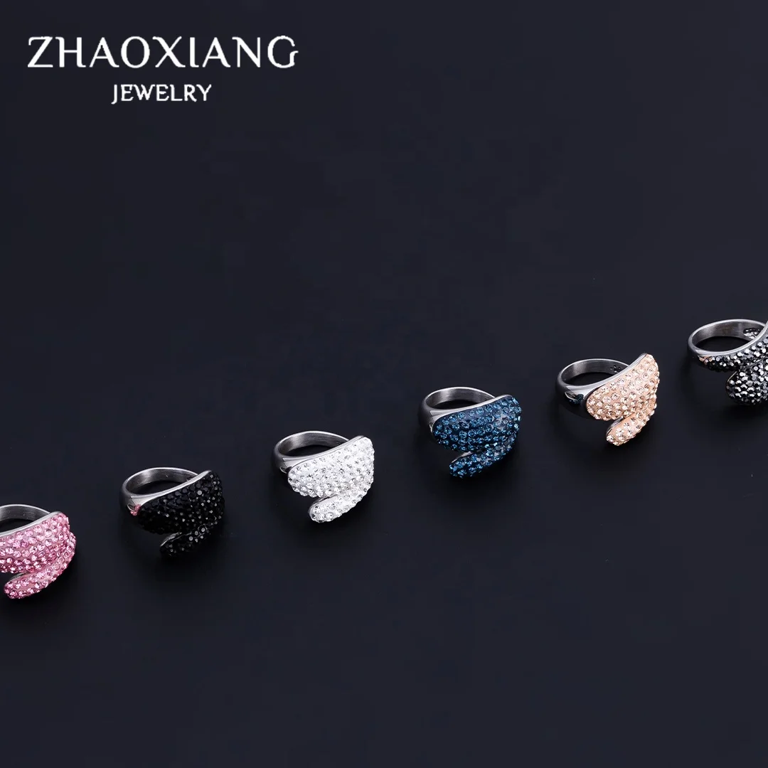 

Ring Women Sample Jewelry Stainless Steel Multi-color Zircon Fashion Gifts Wholesale Made In China