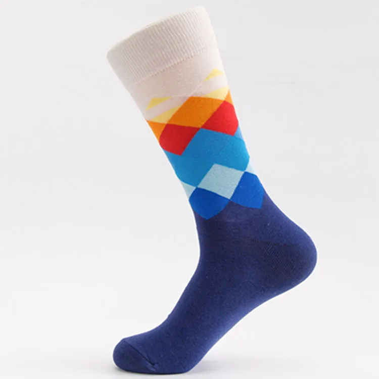 

Mens Colorful Fashion Crew Sweat Absorbing Cotton Sport Walking Socks, Custom color