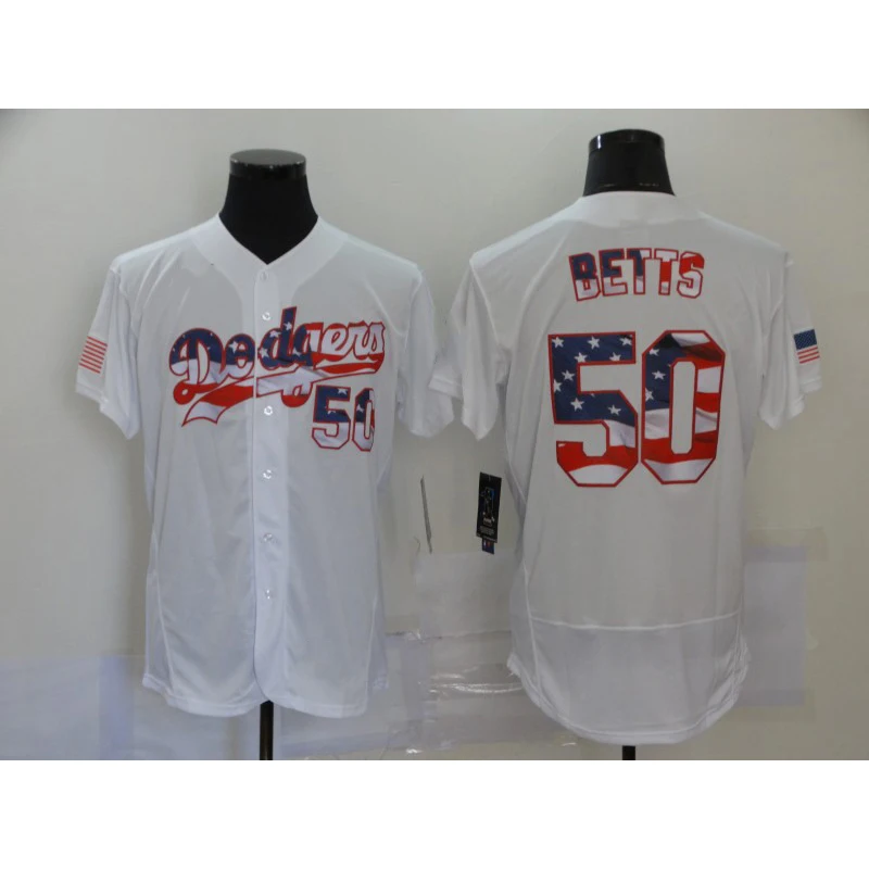 

New Arrival High quality Dodger Stitched Flag Edition American Baseball jersey BETTS 50 Baen 9 Jeter 2 Lindor 12 C