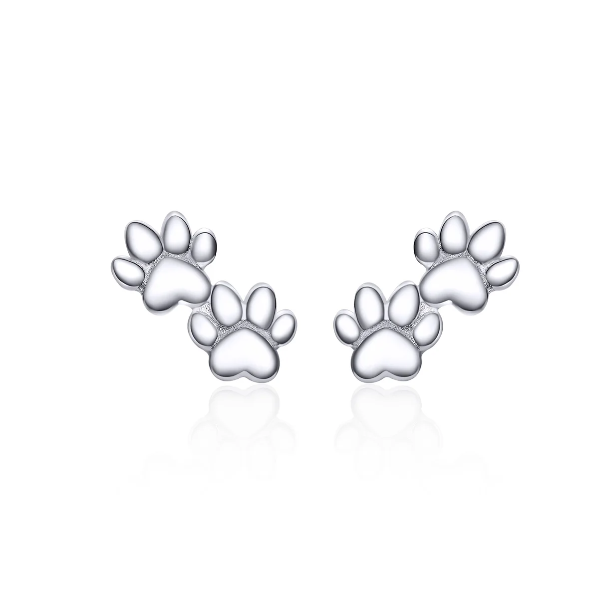 

925 Sterling Silver Pets Footprint Stud Earring Women