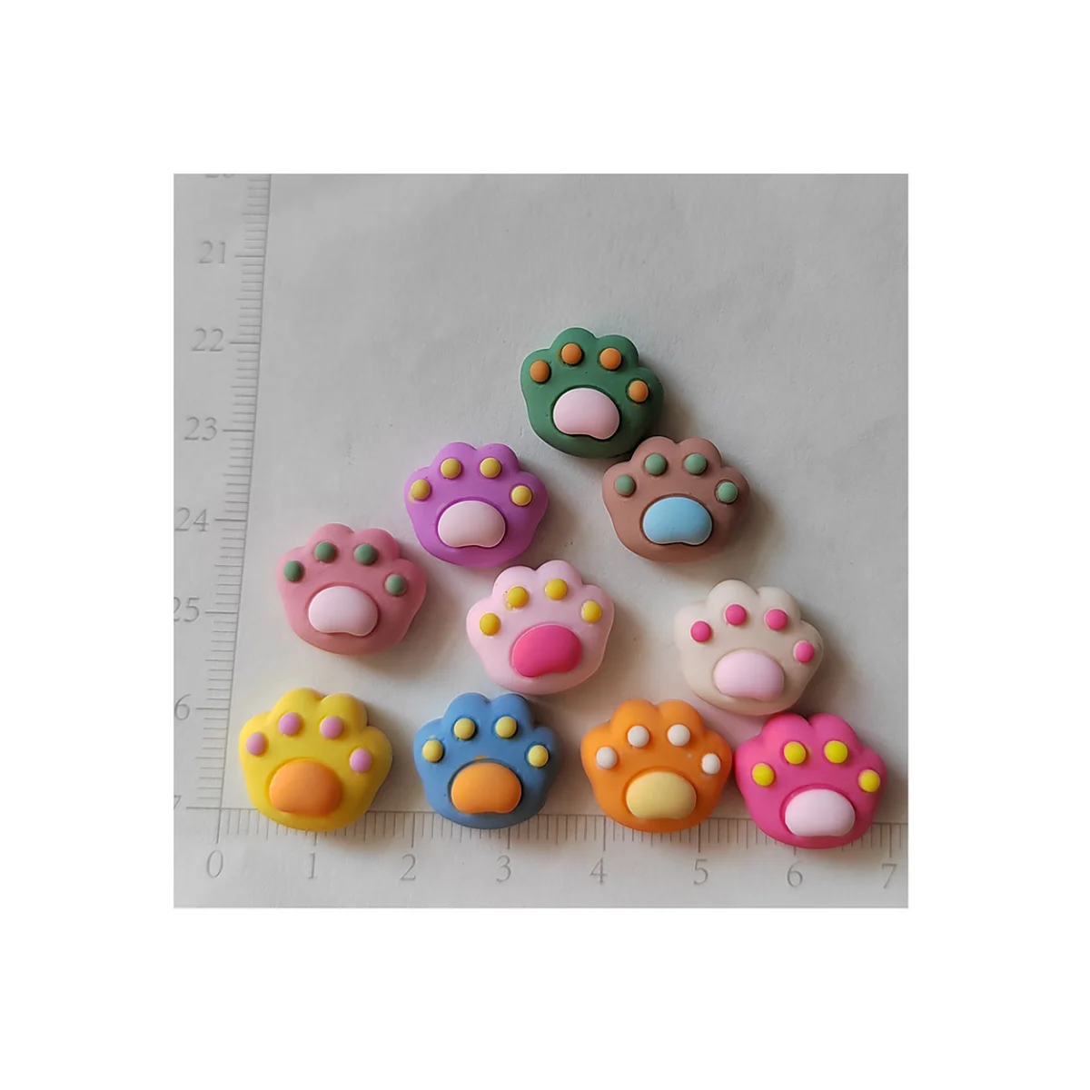 

Colorful Resin Mini Cartoon Bear Paw Flat Back Cabochon Scrapbook Kawaii DIY Embellishments Jewelry Making Accessories