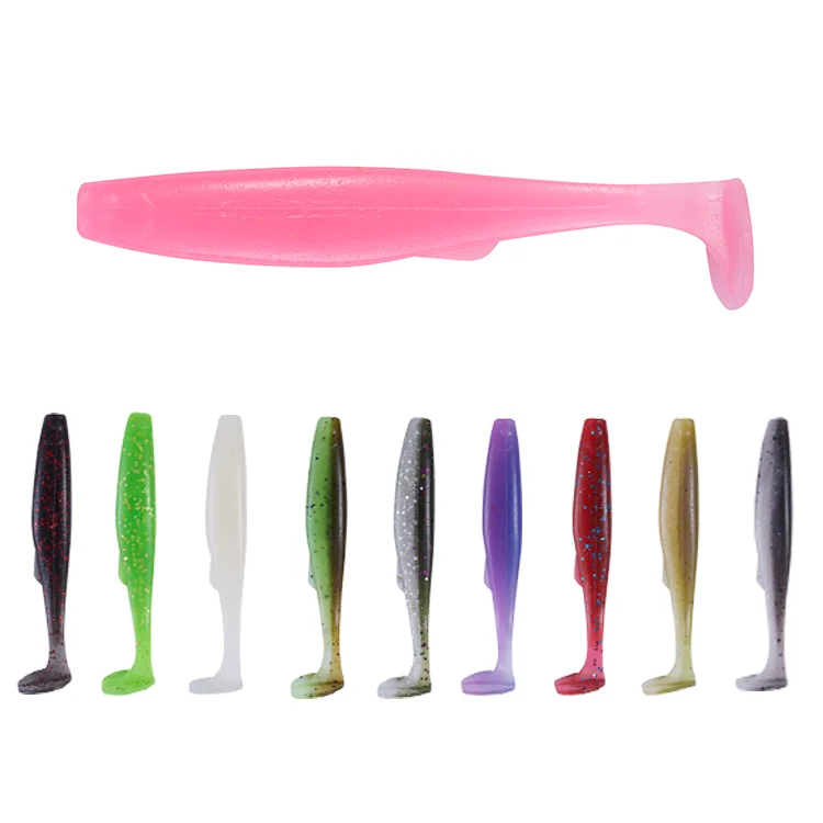 

Factory price artificial T tail plastic swim bait shad worm fishing lure