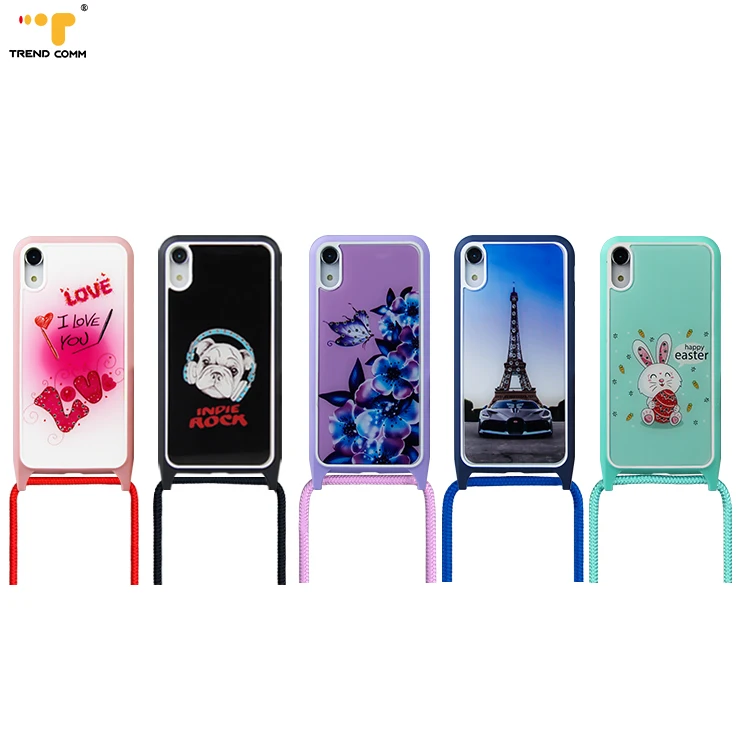 

Blank TPU+Acrylic Epoxy Phone Case UV Print Fashion Crossbody Wallet Case Cover For iPhone