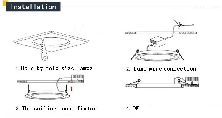 Led Panel light Recessed Kitchen Bathroom Lamp170-265V 3W 6W 9W 12W 15W 18W Warm/Cool White Round Led Celling panel light