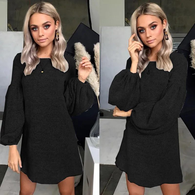 

winter pullover long sleeve V neck belted robe pullover fashion women knit sweater dress, Red, grey, blue, black