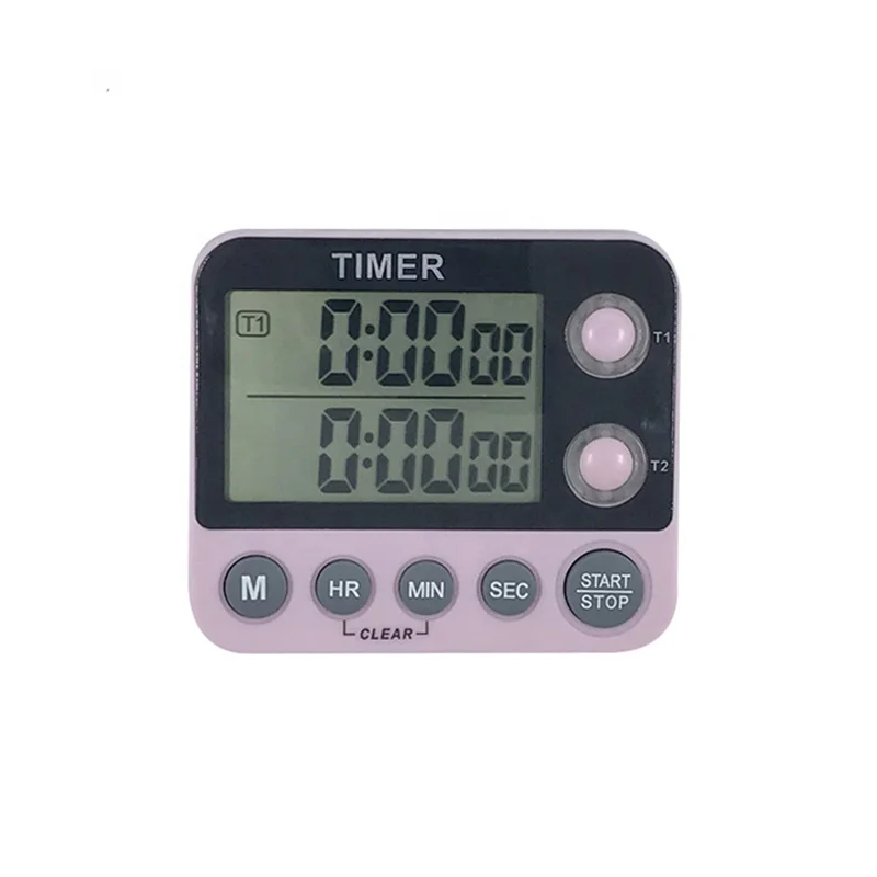 

Dual-Channel Digital Countdown Timer For Kitchen, Pink (the color is optional)