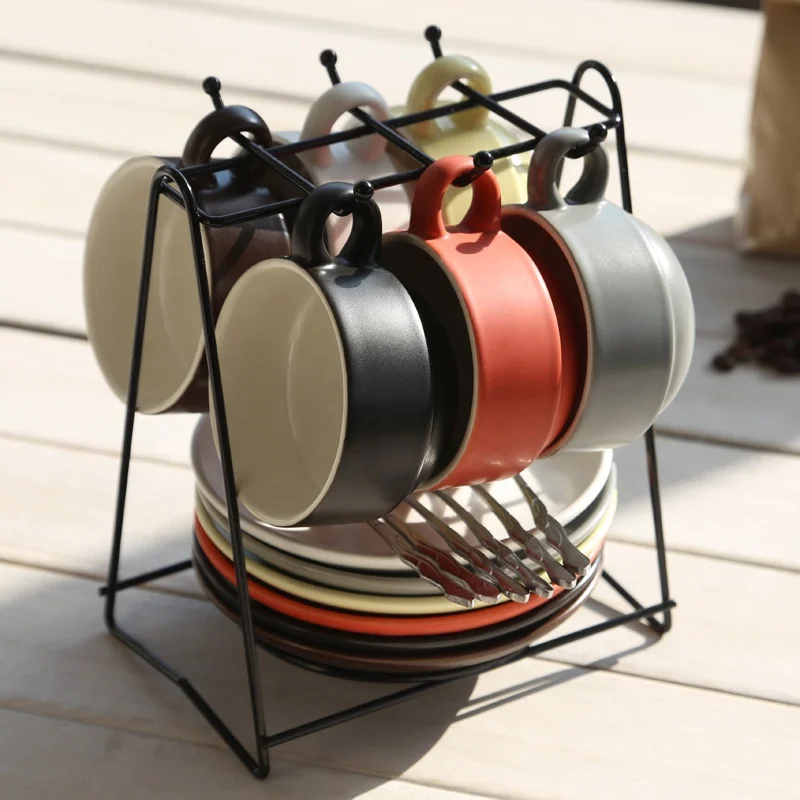 

2020 American Coffee Cup and Saucer Set 5oz colorful mix color mug