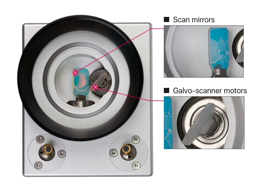 Galvo Scan Head Dual Red Indicator Light High Speed Galvanometer ...