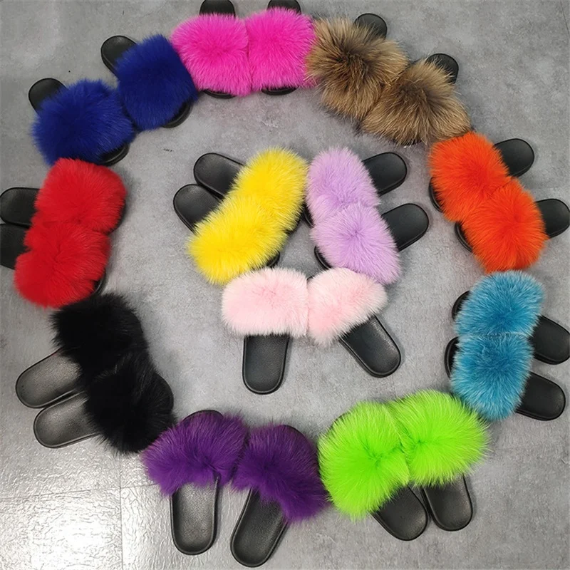 

Outdoor fuzzy slippers sandale homme fashion fur slippers