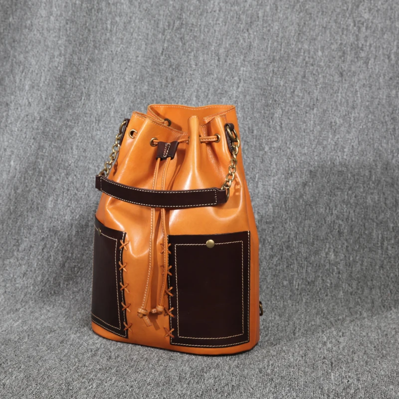 

Fashion Oem Waterproof Backpacks Vegetable Tanned Leather Backpack For College, Customized