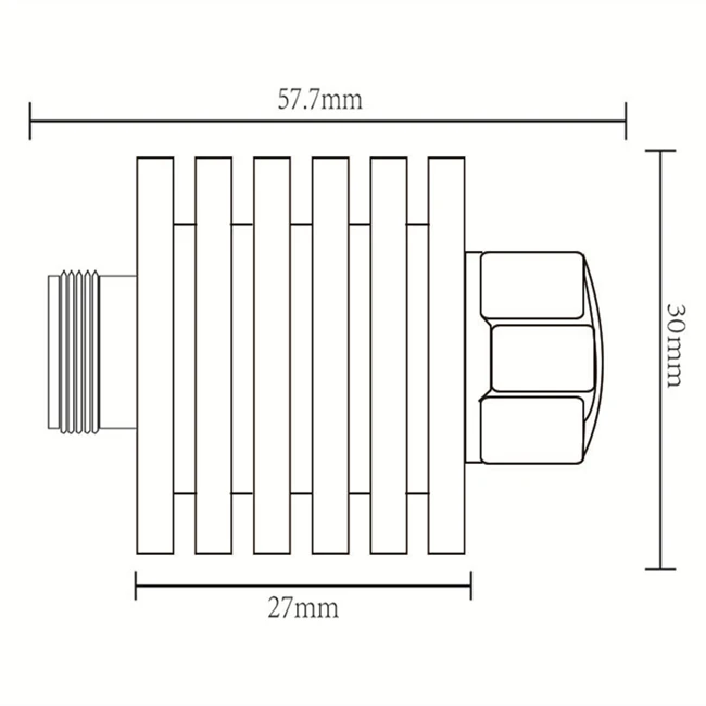 5W N Male to Female Fixed RF Coaxial Attenuation Frequency DC-3GHz 1DB 3DB 5DB 6DB 10DB 15DB 20DB 30DB 40DB