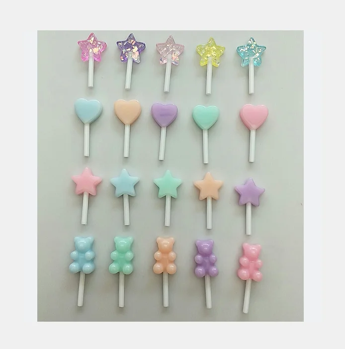 Food Slime Charms Colorful Lollipop Soft Clay Plasticine Slime Kit Accessories Beads Making Supplies DIY Scrapbooking Crafts