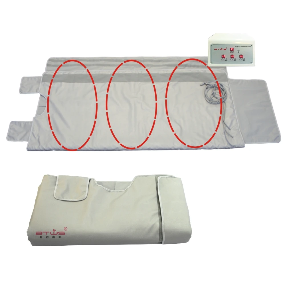 

2020 BTWS 3 zones heating body sauna low emf infrared sauna blanket, Grey /black