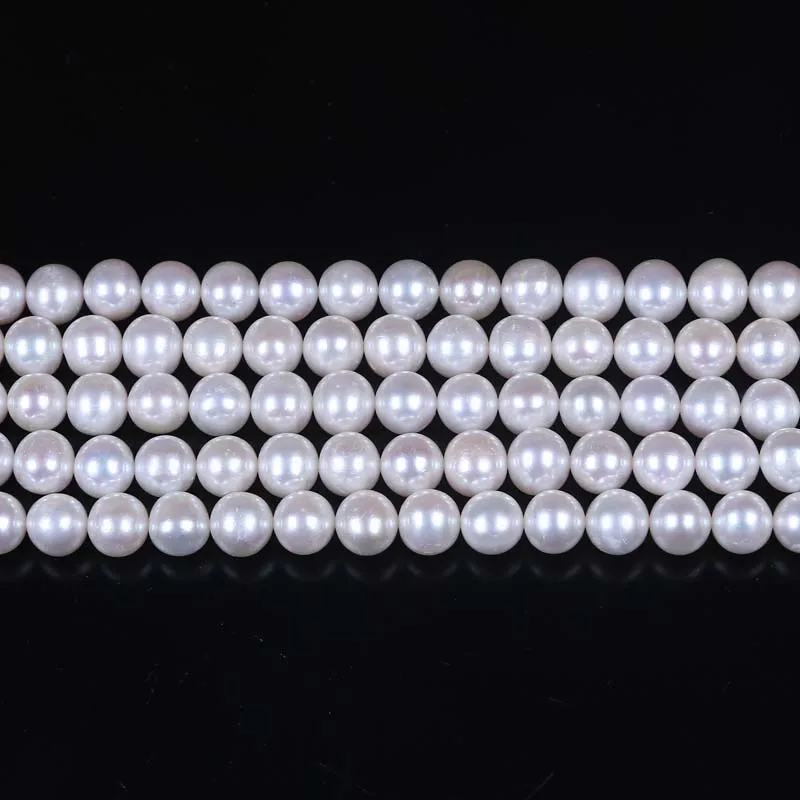 

8-9mm AA Grade white egg shape loose pearl strand