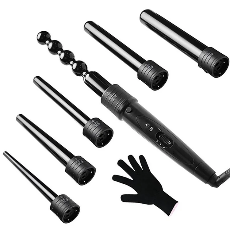 

Hot Sales LED Hair Curling Iron Set Professional Electric 3 In 1 / 6 In 1 Interchangeable Wand Hair Curler