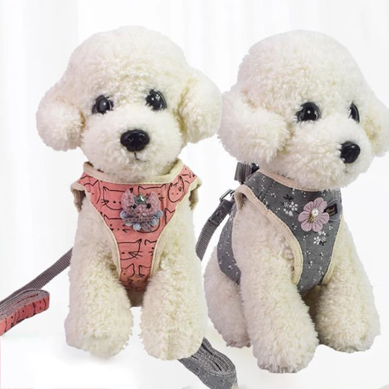 

Fashion Square Print Breathable Vest Dog Chest Strap Simple Dog Leash