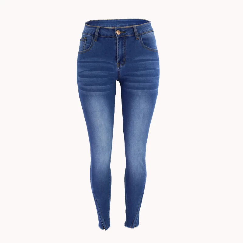 

2020 New fashion High waist Elastic force Zipper Pencil Pants Jeans women ladies jeans