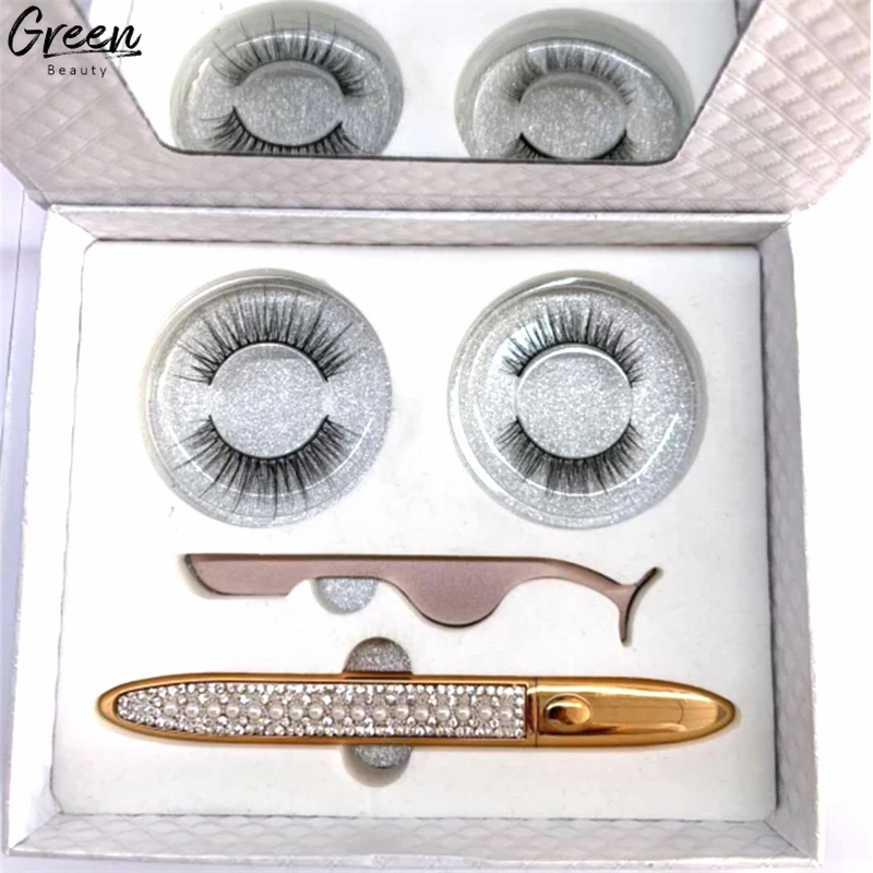 

Wholesale Custom High Quality Eyelashes Tweezers Kits With Waterproof Magic Self Adhesive Vegan Pink Eyeliner Private Label, Black,clear,brown,pink,purple,blue,green,rose red,orange