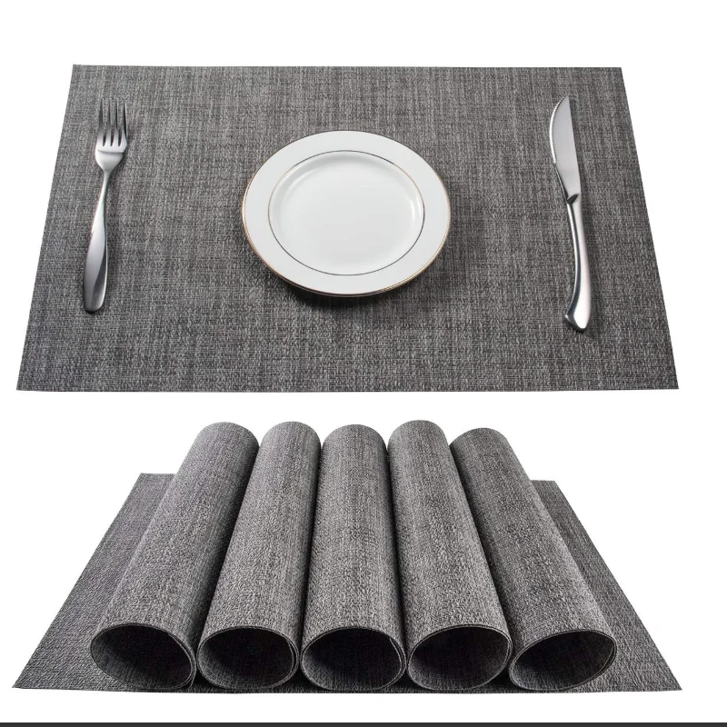 

PU Leather Round Red Placemat for Dining Table