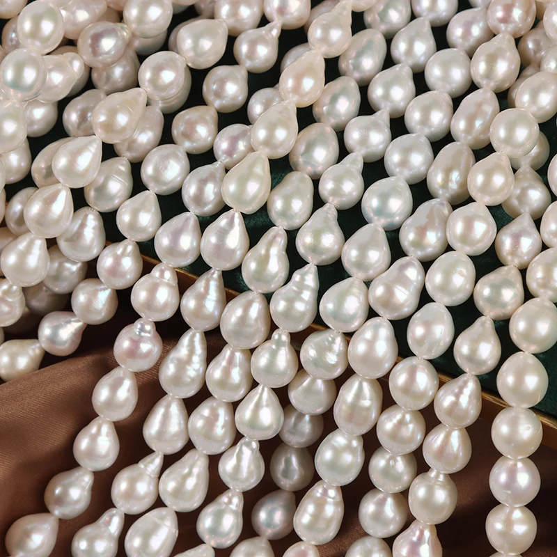 Wholesale White Cultured Natural Loose Fresh Water Pearls Round 8-9 mm Fresh Water Tear Drop Pearls Natural