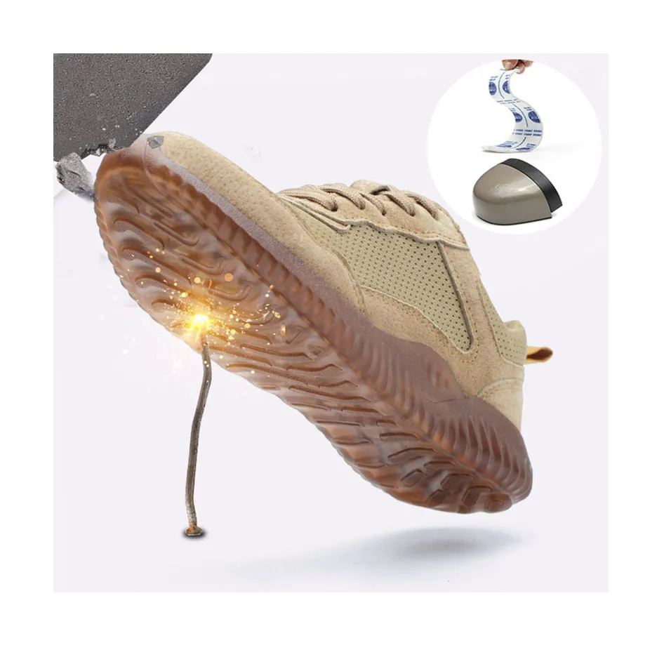 

Factory direct pigskin steel cap anti-smashing stab-resistant gas odor-resistant non-slip beef tendon jelly work shoes