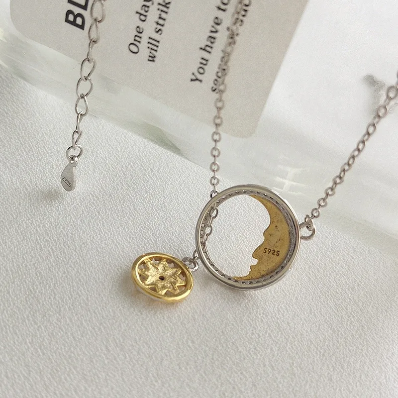 

VIANRLA 925 sterling silver fashion moon star 18k gold plated pendant necklace