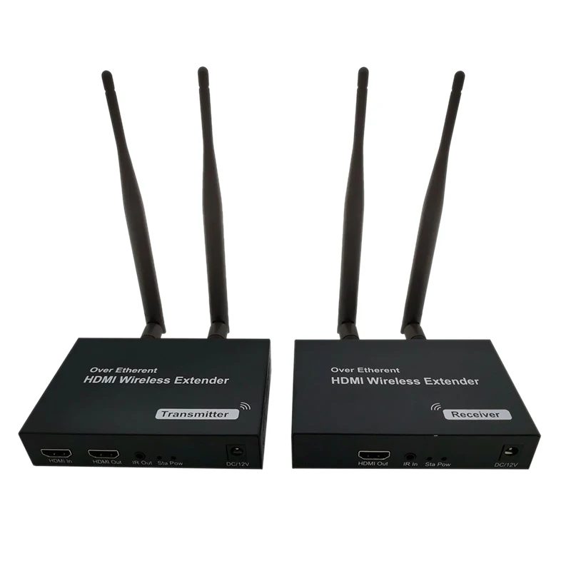 

Wireless Transmission HDMI Extender Transmitter Receiver Video Converter 100M 200M Wireless Wifi HDMI Sender DVD PC to TV, Black