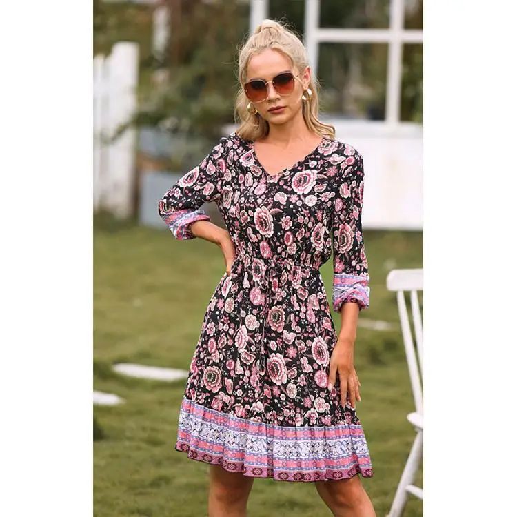 

PEARL Fashion Women'S Dress Rural Print In The Skirt Big Dress Women'S Print Sexy Casual Dresses 2021