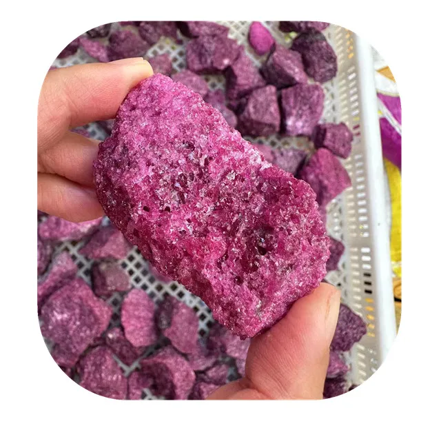 

Natural Rare Mineral Energy Crystal Healing Stone Rose Red Honey Comb Ruby Raw Stone for Home Decorate
