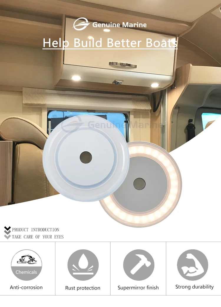 Genuine Vehicle Led 3w Rv Interior Ceiling Lamp With Touch Dimming