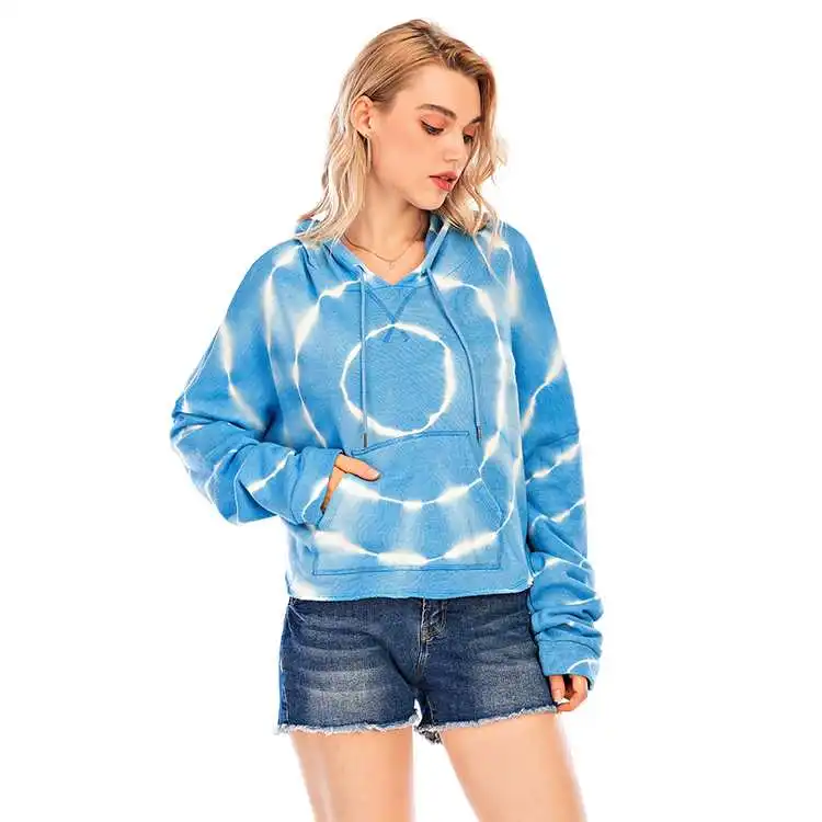 

cotton long sleeve tie-die women hoodies hot selling hoodies