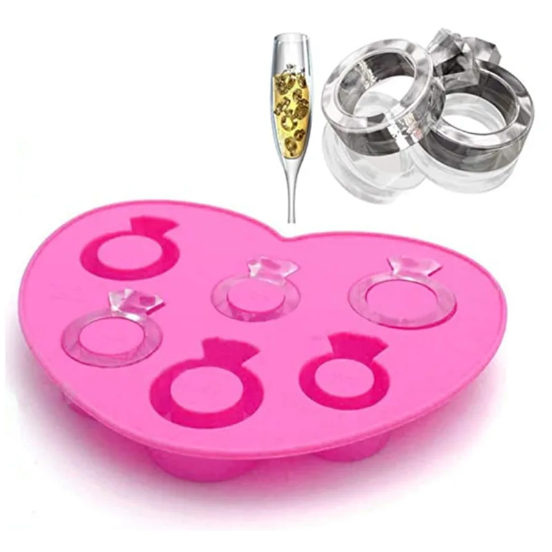 

Fusimai Diamond Ice Cube Tray Silicon 6 Cube Diamond Shape Ice Cube Mold Tray, As shown in the figure below