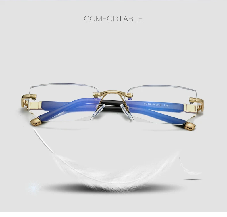 Skyway Diamond Cutting High End Reading Glasses Rimless Blue Light Blocking Reading Glasses New 