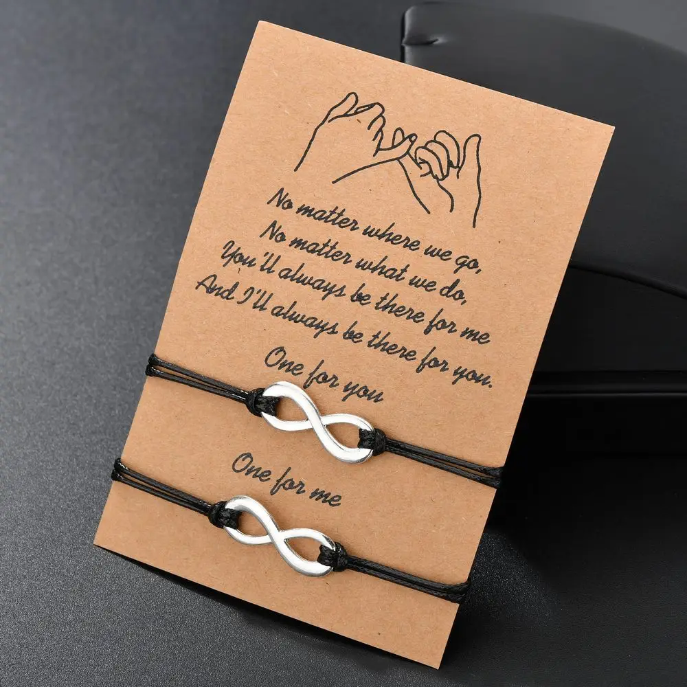 

Souvenir Blessing Engraved Words Fashion Elegant Card Heart Wish Bracelet