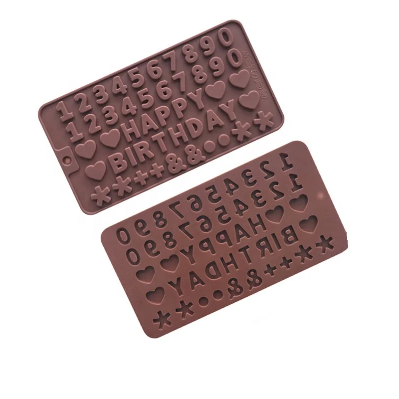 

Fondant Mould Food Grade Silicone Happy Birthday Chocolate Chips DIY cake accessories