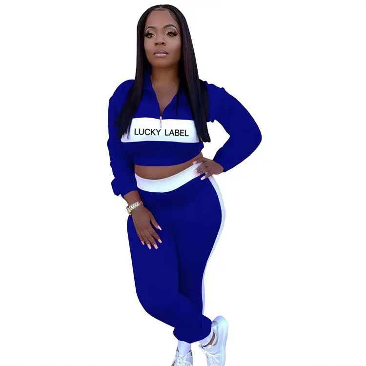

Wholesale Training Wear 2 Piece Set Track Suit Zipper Tracksuits Women Sweat Jogging Suits