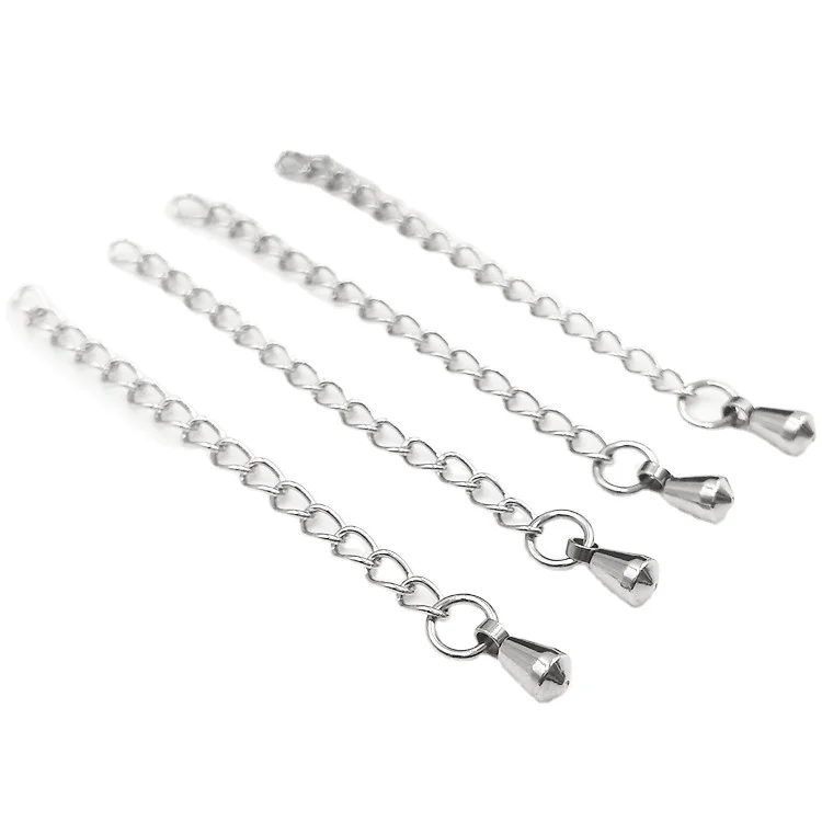 

Factory custom 50mm 316 stainless steel tail foot chain necklace extender chain jewelry finding, Gold