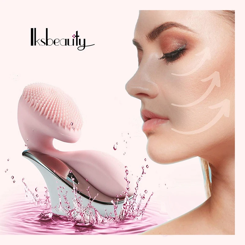 

Iksbeauty Facial Cleansing Face Wash Mens Machine Skin Clean Beauty Device Private Label Facial Cleanser Massage Brush Set, Pink/white/customization